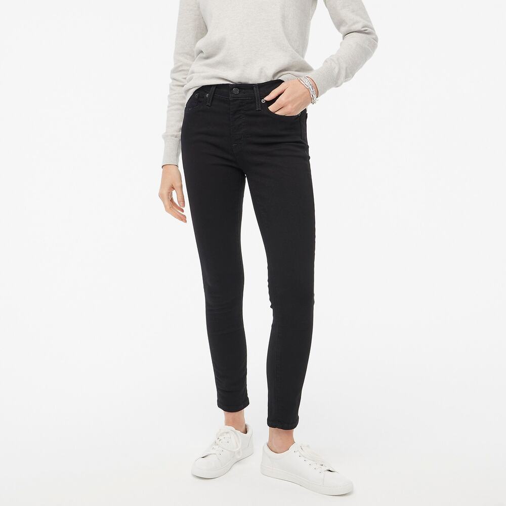J Crew Factory 8"-rise black skinny jean in signature stretch black 28